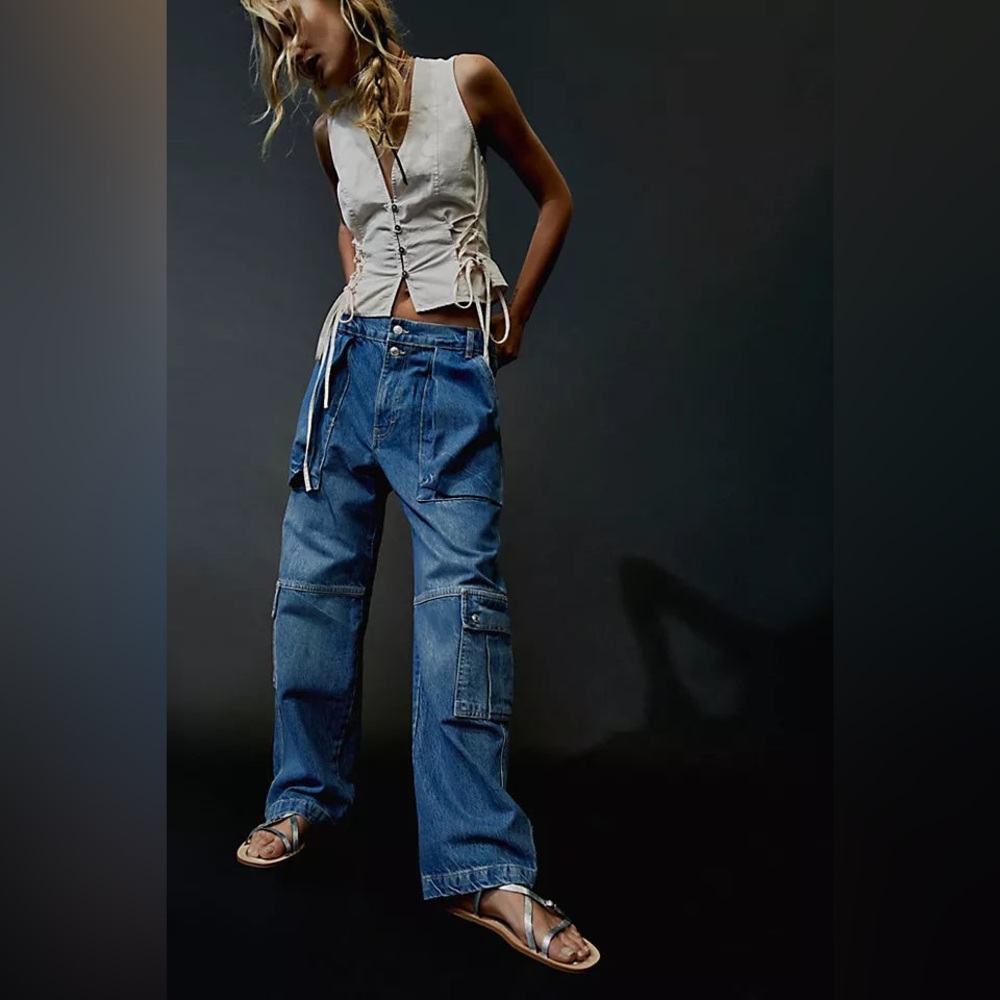 🆕 FREE PEOPLE MARX SLOUCHY CARGO JEANS